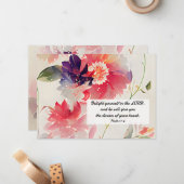 Psalm 37:4 Schroef jezelf in de LORD Flat Notitiekaartje (Voorkant / Achterkant in situ)