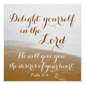 Psalm 37:4 Schut jezelf op in de Heer, Beach Poster (Voorkant)