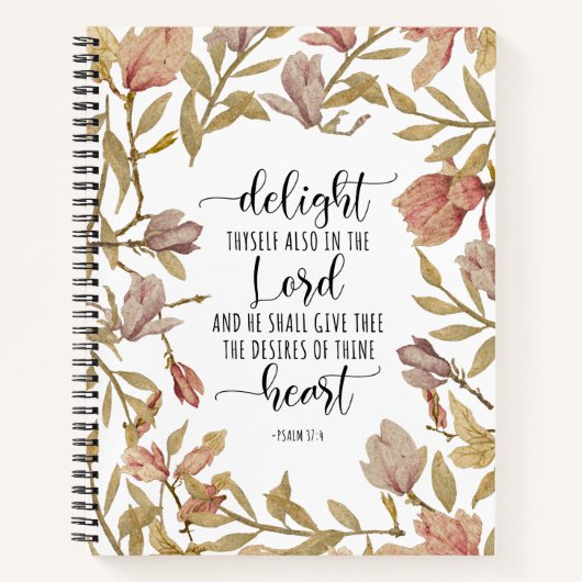 Psalm 37:4 - Verblijd U Ook In De Heer Notitieboek (Voorkant)