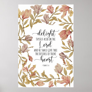 Psalm 37:4: Vermaak u ook in de Heer Poster