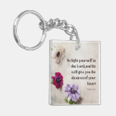 Psalm 37:4 Verrukking in de Heer, Bijbelvers Sleutelhanger (Voorkant Links)