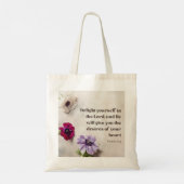 Psalm 37:4 Verrukking in het bijbelvers van de Hee Tote Bag (Achterkant)