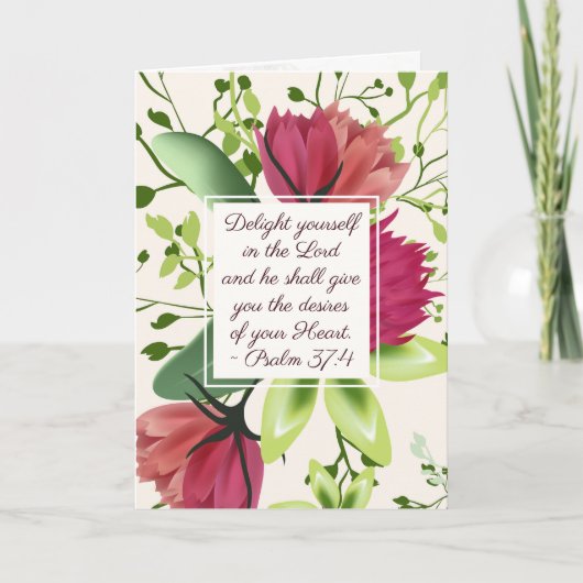 Psalm 37:4 Verrukt u in de klaver des Heren Kaart (Voorkant)