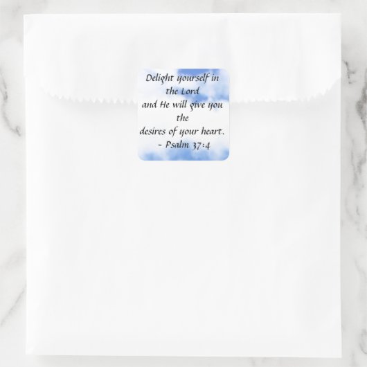 Psalm 37:4 vierkante sticker (Tas)