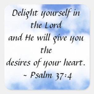 Psalm 37:4 vierkante sticker
