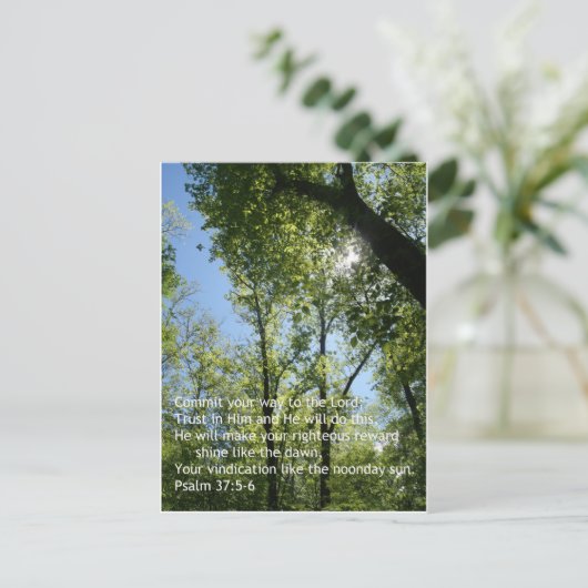 Psalm 37:5-6 briefkaart (Staand voorkant)