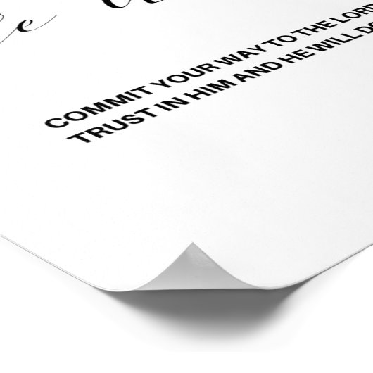 Psalm 37:5, Bijbelverse Poster (Hoek)