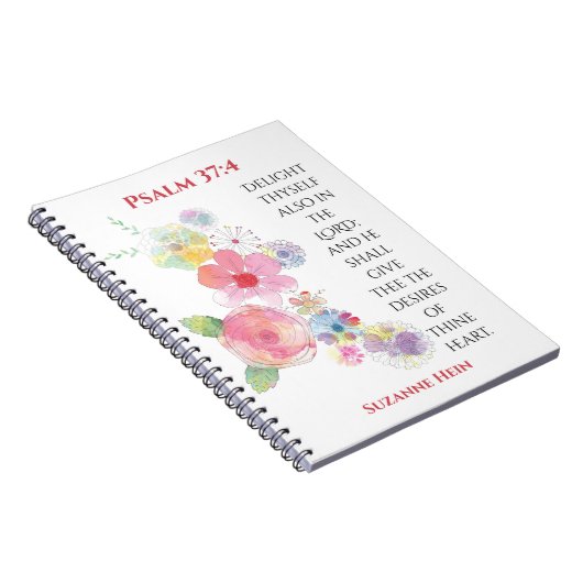 Psalm 37 Bloemen Woman's Devotional Bible Journal Notitieboek (Rechterzijde)