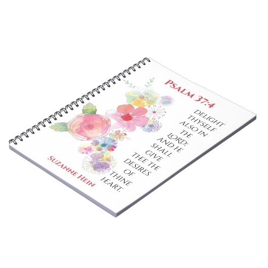 Psalm 37 Bloemen Woman's Devotional Bible Journal Notitieboek (Linkerzijde)