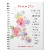 Psalm 37 Bloemen Woman's Devotional Bible Journal Notitieboek (Voorkant)