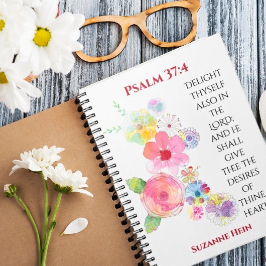 Psalm 37 Bloemen Woman's Devotional Bible Journal Notitieboek