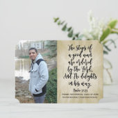 Psalm 37 Christelijk Bijbel Verse Foto Afstuderen Kaart (Staand voorkant)