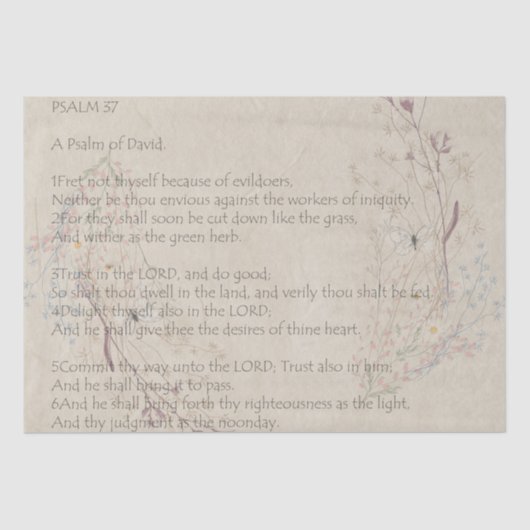Psalm 37 Inspirerend papier voor de vervaardiging (Voorkant)