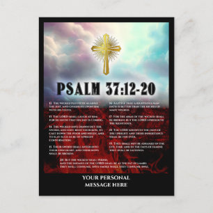 Psalm 37 vers 12 tot en met 20 hemel en hel briefkaart
