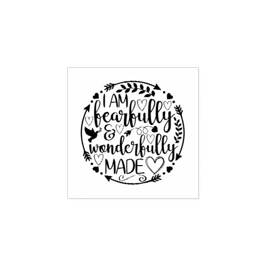 Psalm 39 Wonderfully Made Christian Scripture  Rubberstempel (Afrduk)