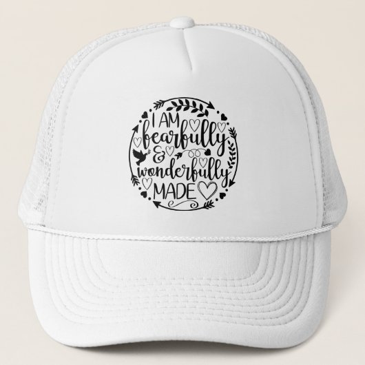 Psalm 39 Wonderfully Made Christian Scripture Trucker Pet (Voorkant)