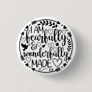 Psalm 39 Wonderlijk Geschapen Christelijke Schrift Ronde Button 3,2 Cm