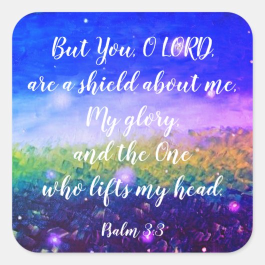 Psalm 3:3 Christelijke Schrift Firefly Art Sticker (Voorkant)
