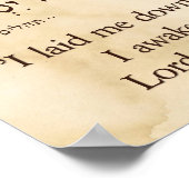 Psalm 3 : 5 in het Hebreeuws en het Engels Poster (Hoek)