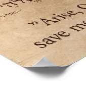 Psalm 3 : 7 in het Engels en het Hebreeuws Poster (Hoek)