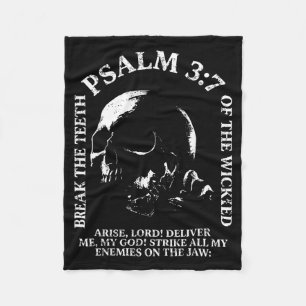 Psalm 3_7 vintage schedel christelijke religieuze fleece deken