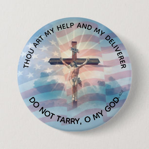PSALM 40:17 DE AMERIKAANSE VLAG JEZUS KRUISIGT DE RONDE BUTTON 7,6 CM