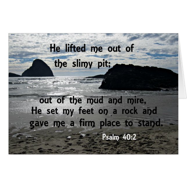 Psalm 40:2 Hij tilde me uit de slipput (Voorkant Horizontaal)