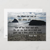 Psalm 40:2 Hij tilde me uit de slipput Briefkaart (Voorkant / Achterkant)