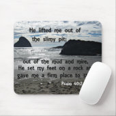 Psalm 40:2 Hij tilde me uit de slipput Muismat (Met muis)