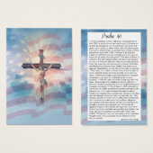 Psalm 40 Schrift Crucifix Amerikaanse vlag Visitekaartje (Voorkant /achterkant)