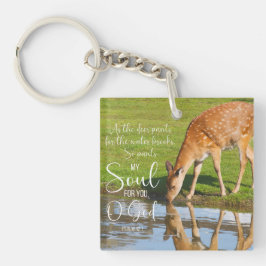 Psalm 42:1 Als de Hertenbroek voor de Waterbijbel Sleutelhanger