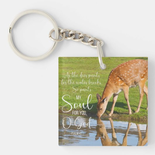 Psalm 42:1 Als de Hertenbroek voor de Waterbijbel Sleutelhanger (voorkant)