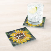 Psalm 42:1 Als de Hertenbroek Zonnebloem Christeli Glazen Onderzetter (Schuin)