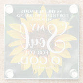 Psalm 42:1 Als de Hertenbroek Zonnebloem Christeli Glazen Onderzetter (Achterkant)