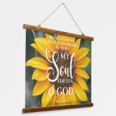 Psalm 42:1 Als de Hertenbroek Zonnebloem Christeli Hangend Wandkleed (Gebogen)