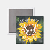 Psalm 42:1 Als de Hertenbroek Zonnebloem Christeli Magneet (Voorkant / Achterkant)