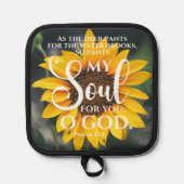 Psalm 42:1 Als de Hertenbroek Zonnebloem Christeli Pannenlap (Voorkant)