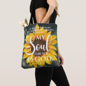 Psalm 42:1 Als de Hertenbroek Zonnebloem Christeli Tote Bag (Dichtbij)