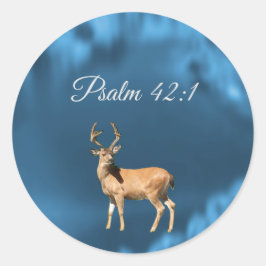 Psalm 42:1 Deer Scripture Round Sticker