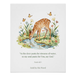 Psalm 42:1 Herten Christelijke Muurkunst – Zoals h Perfect Poster