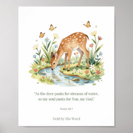 Psalm 42:1 Herten Christelijke Muurkunst – Zoals h Poster
