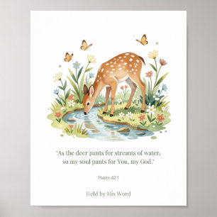 Psalm 42:1 Herten Christelijke Muurkunst – Zoals h Poster