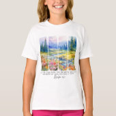 Psalm 42:1 Zoals de herten Natuur penseelstreken T-shirt (Voorkant)