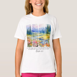Psalm 42:1 Zoals de herten Natuur penseelstreken T-shirt