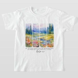 Psalm 42:1 Zoals de herten Natuur penseelstreken T-shirt