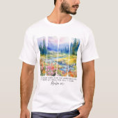 Psalm 42:1 Zoals de herten Natuur penseelstreken T-shirt (Voorkant)