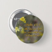 Psalm 43:3 Gele Button van wilde bloemen (Voorkant /achterkant)