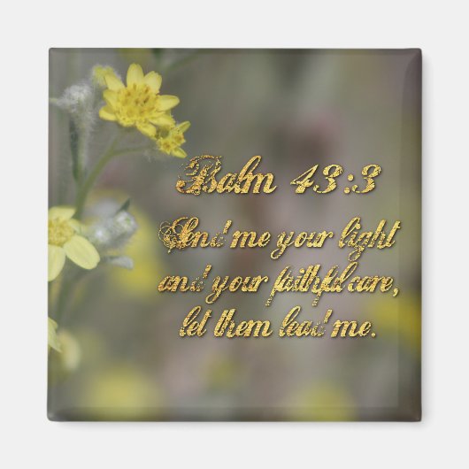 Psalm 43:3 Gele Wilde Bloemen Magneet (Voorkant)
