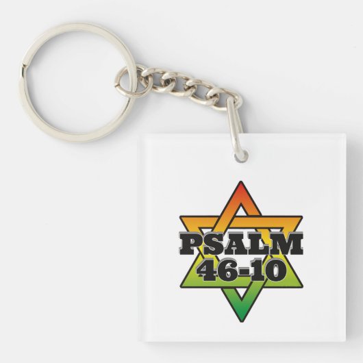 Psalm 46-10 - Acryl sleutelhanger (voorkant)