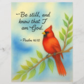 Psalm 46:10 Be Still Red Cardinal Scripture Nature Flyer (Voorkant)